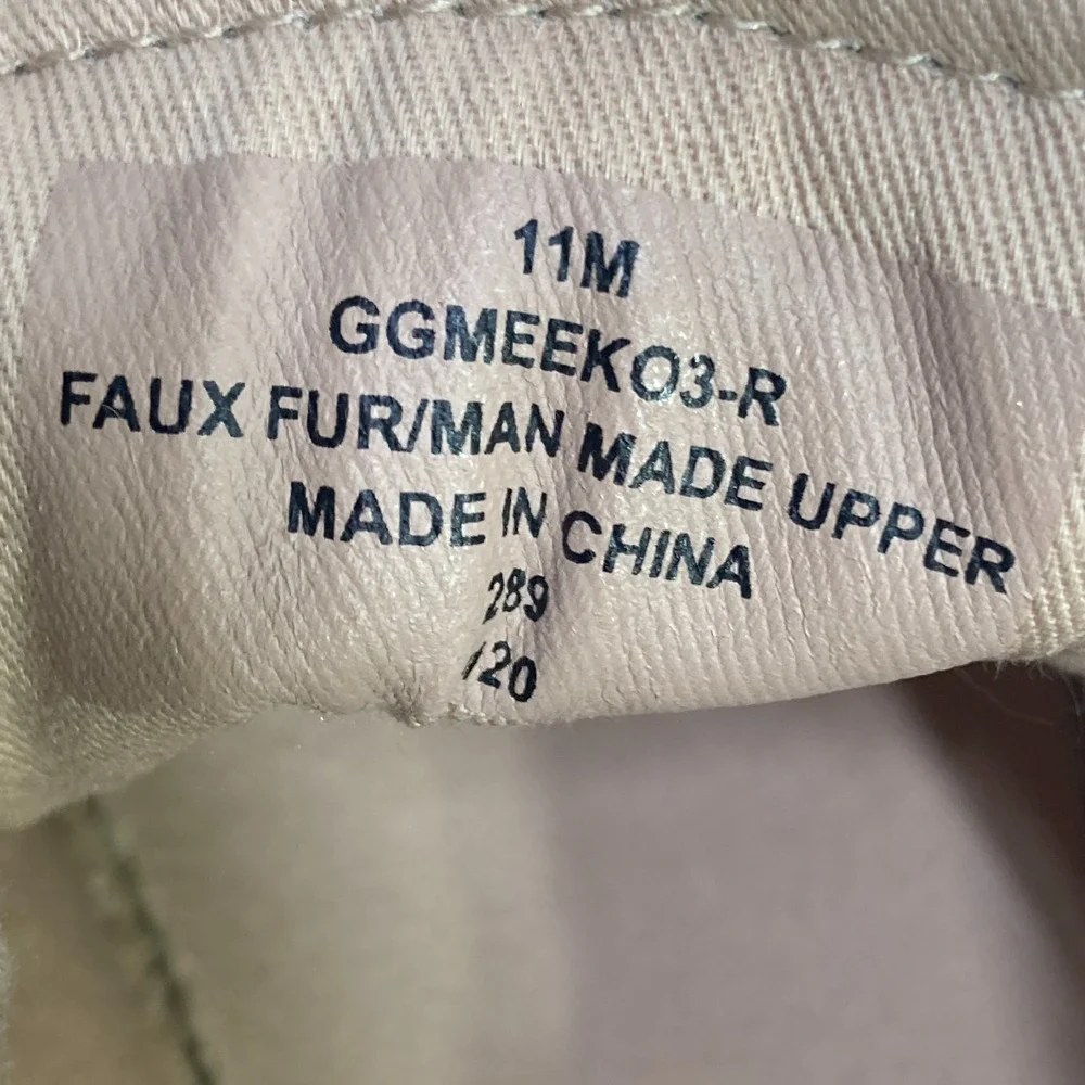 GBG Los Angeles‎ Meeko Women 11 Beige Faux Fur Lace-Up Sneaker Preppy Streetwear